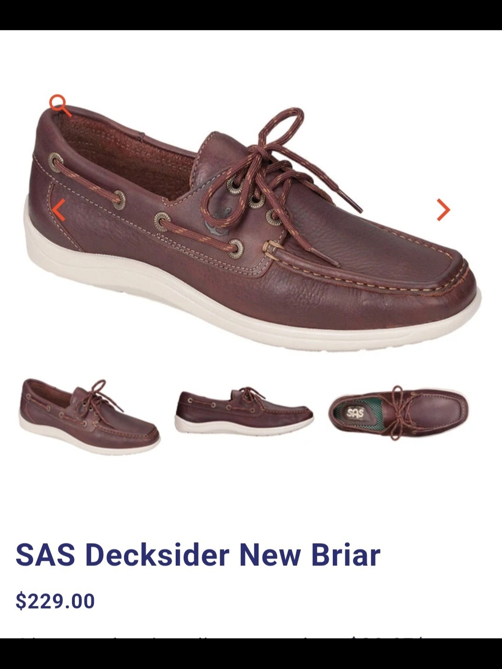 SAS Decksider Boat Shoe - Briar Brown with White Sole